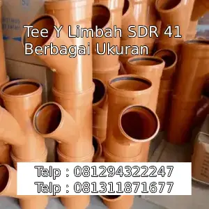 Tee Y Limbah SDR 41 Berbagai Ukuran
